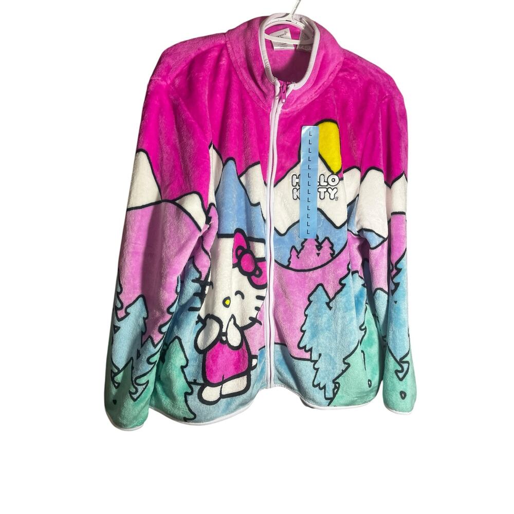 Hello Kitty Women's Character Scenic Mountain Jacket NWT Lightweight Full Zip Lg - Picture 3 of 6